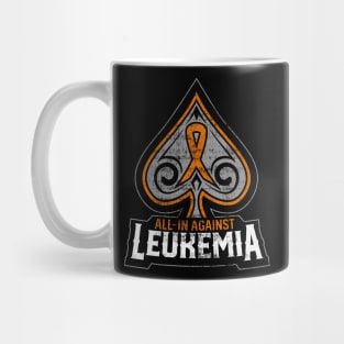 All In Against Leukamia - Orange Poker Charity Ribbon - Vintage Mug